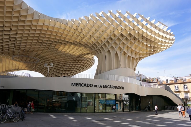 Las Setas, a large abstract wooden structure above Plaza de la Encarnación in Seville