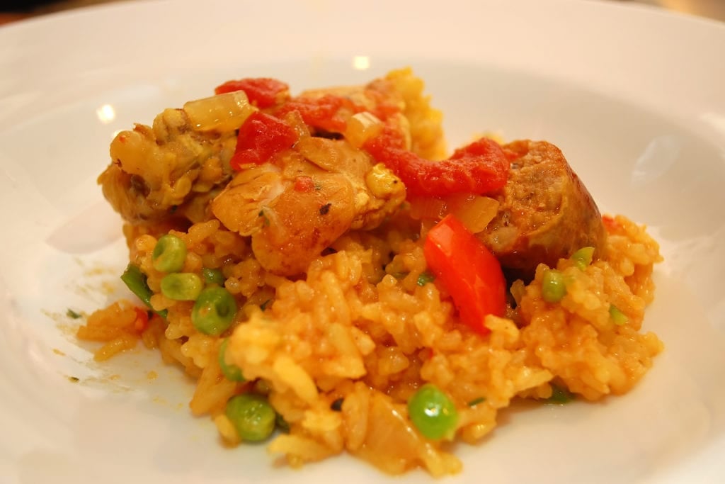 A recipe for Spanish chicken and rice with Chorizo.