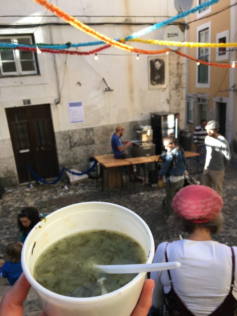 Caldo verde is a classic dish to enjoy during Santo António in Lisbon, pictured.