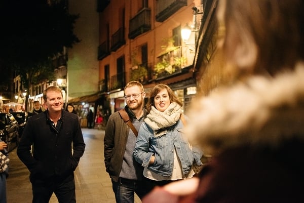 things to do in Madrid at night - group walking