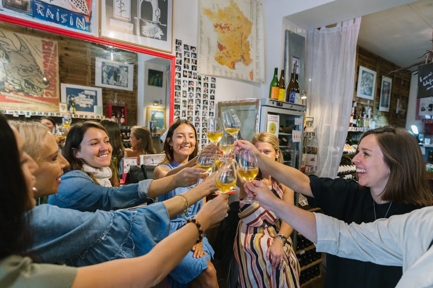 natural wine at a Paris bar