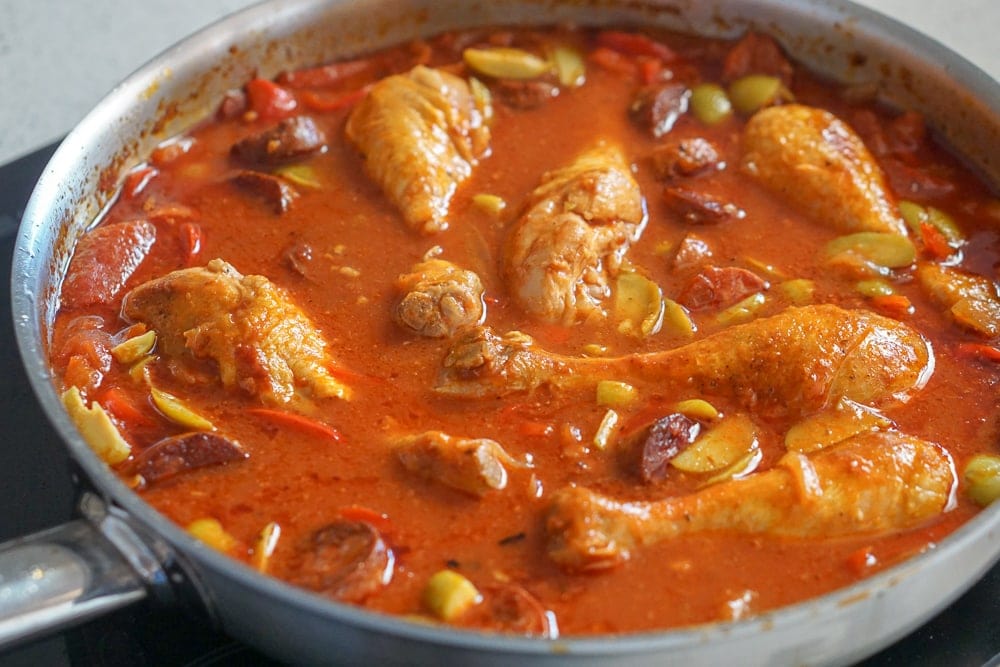 Easy Spanish Chicken And Chorizo Stew Recipe Spanish Sabores