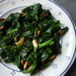 spinach with raisins and pine nuts