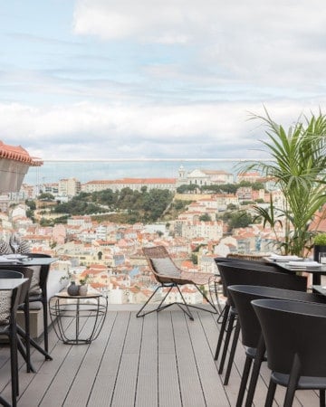 View of Lisbon from the rooftop of The Lumiares hotel