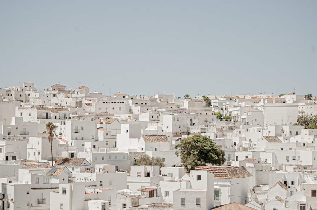 View of the white village of Vejer de la Frontera in southern Spain