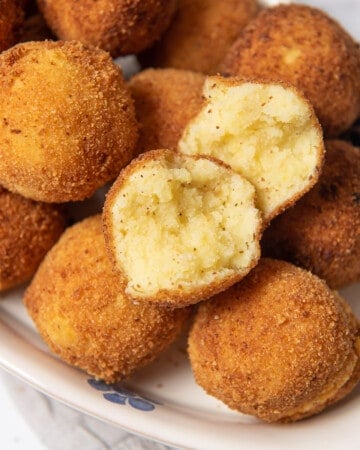 plate of potato croquettes.