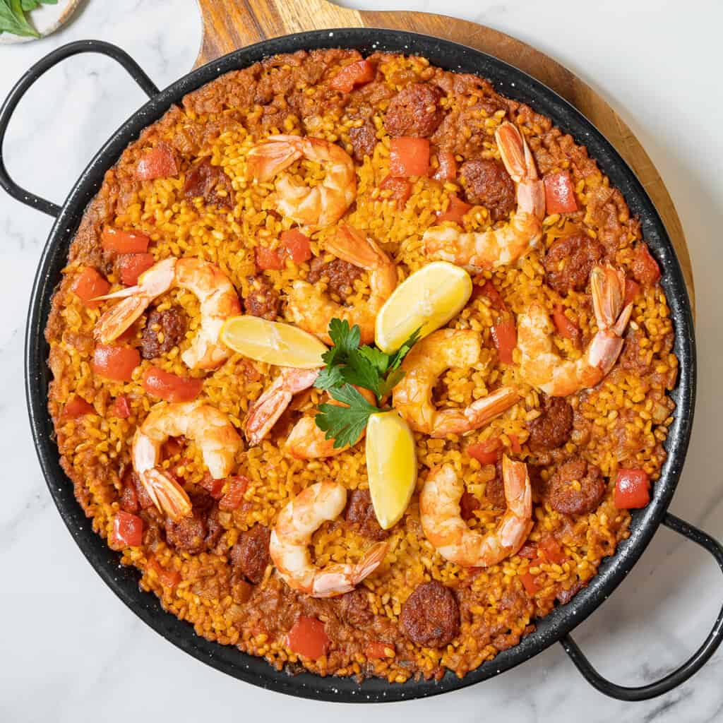 Prawn and Chorizo Paella Spanish Sabores