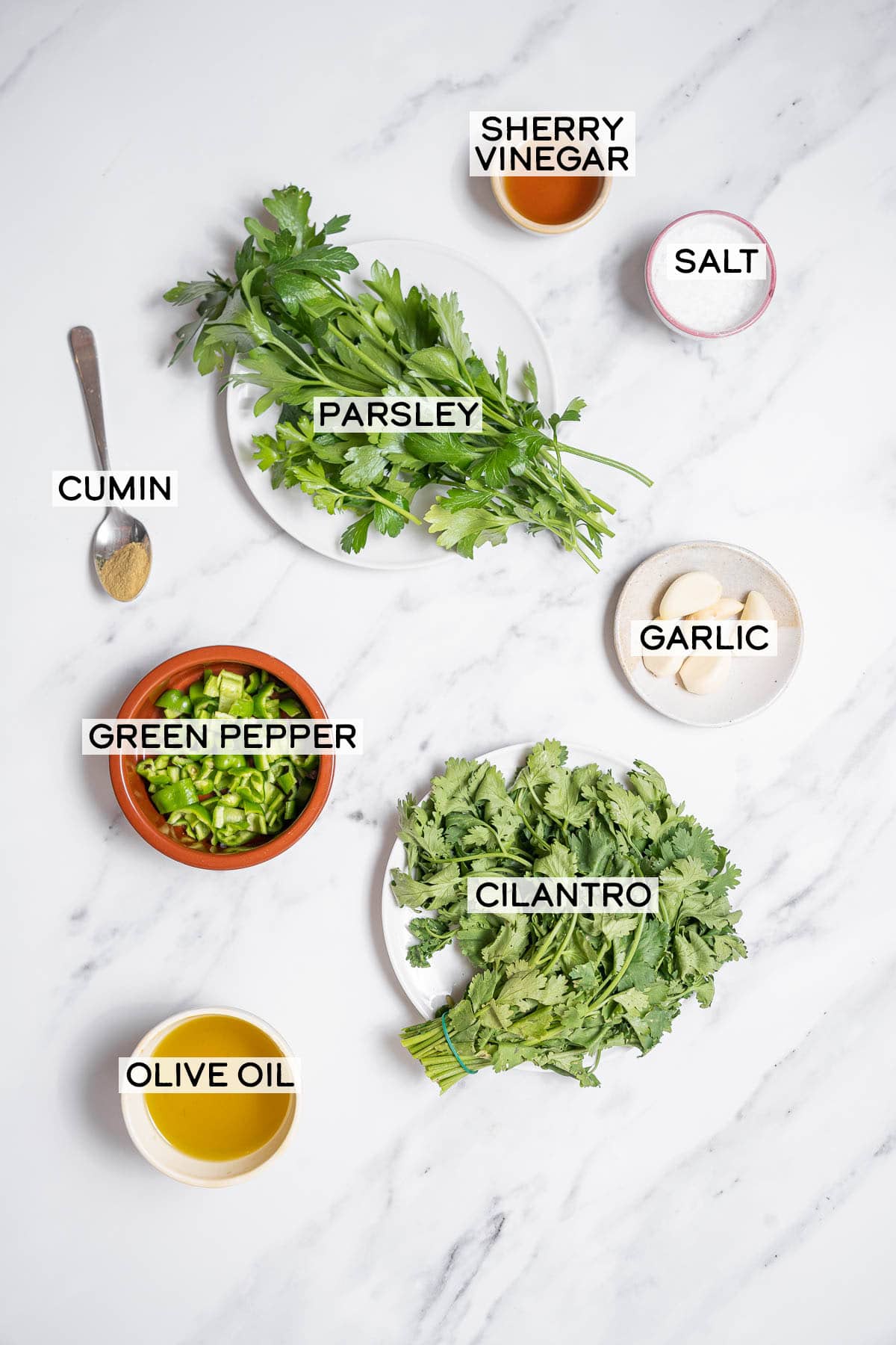ingredients for mojo verde.