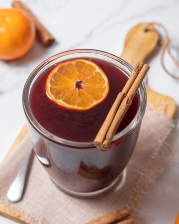 mug of mulled hot wine.