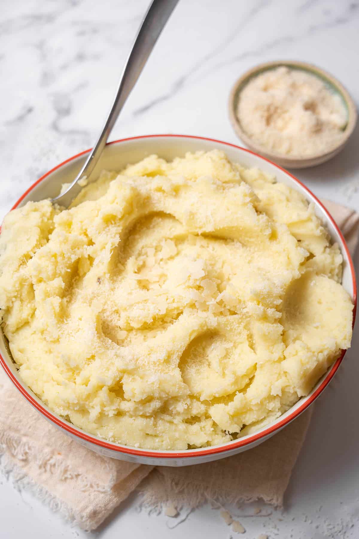 bowl of manchego mashed potatoes.